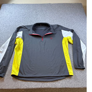 Men's XXL GAVIN GREEN  1/4 zip Pullover Golf Jacket Gray | Yellow Wind Stopper